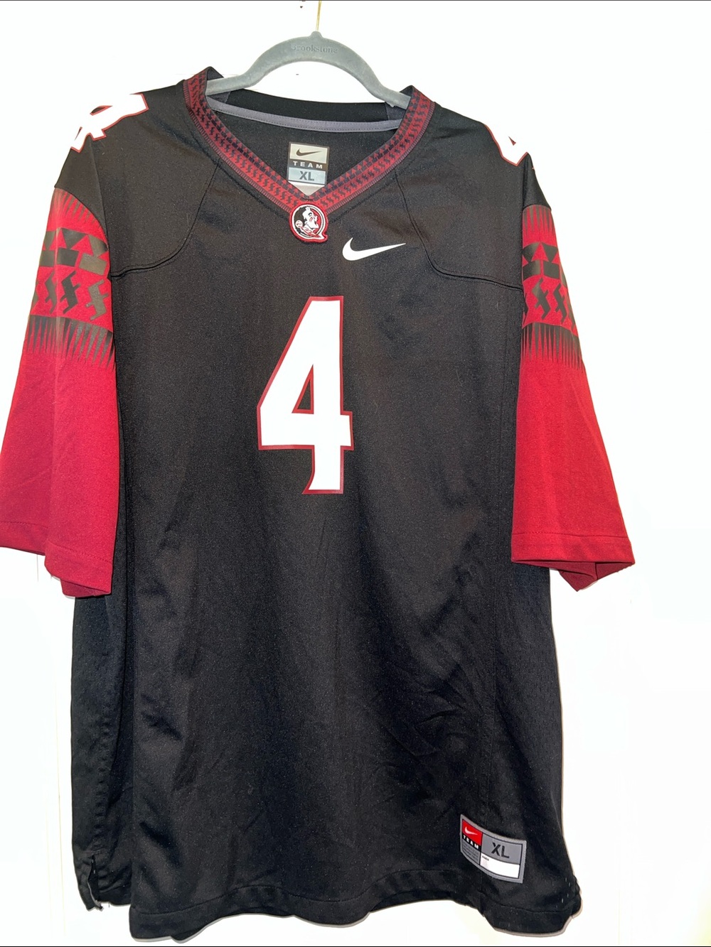 Men's Nike Black Florida State Seminoles No. 4 Limited Football Jersey Size XL